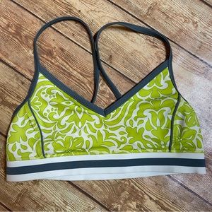 Lands End sport bra size 2 color white/green